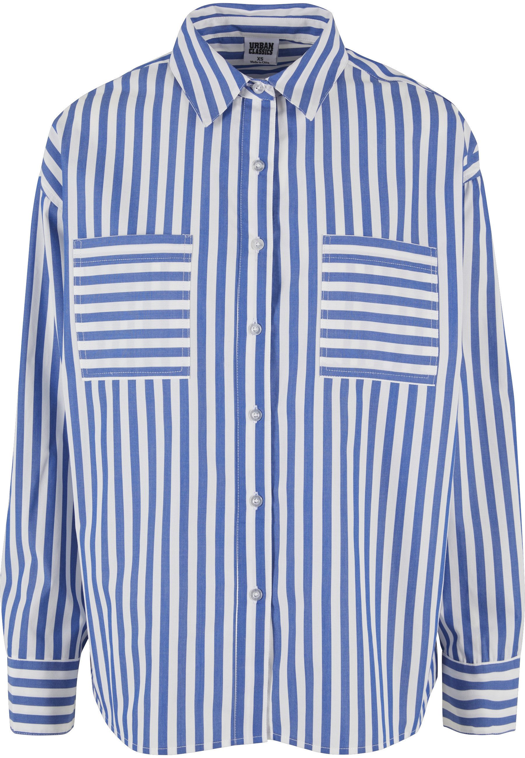 URBAN CLASSICS Langarmhemd Urban Classics Damen Ladies Striped Relaxed Shirt