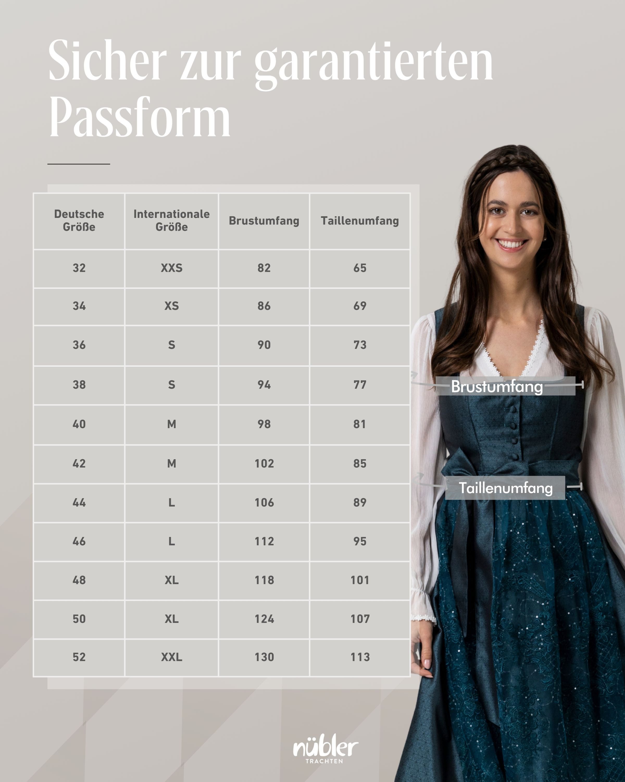 Nübler Dirndl Midi Dirndl Kerala in Marine von Nübler - Rocklänge 70 cm