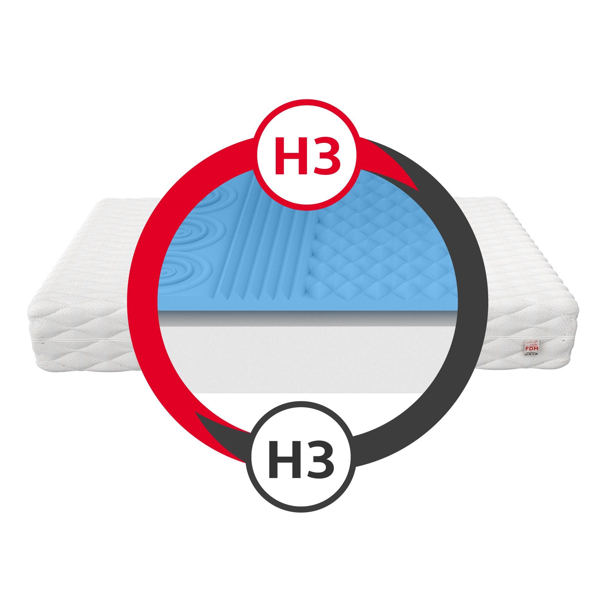 FDM, (1), H3, 12 Kaltschaummatratze BURGOSS, Höhe hoch, cm 12 Wendematratze, cm