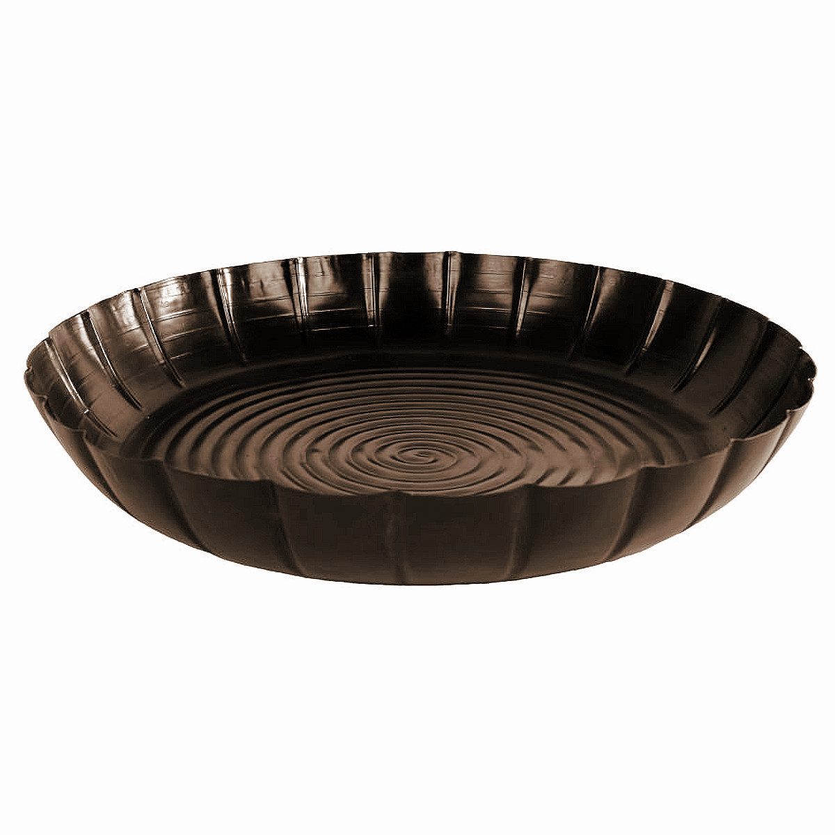 Dekotablett Design Schwarz Metall rund geschwungen Tablett 27 cm