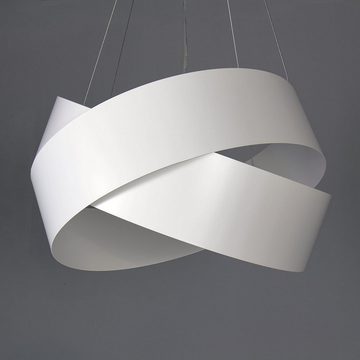 Licht-Erlebnisse Pendelleuchte JAKOB, ohne Leuchtmittel, Hängelampe Metall Weiß Chrom Design Esszimmer Esstisch