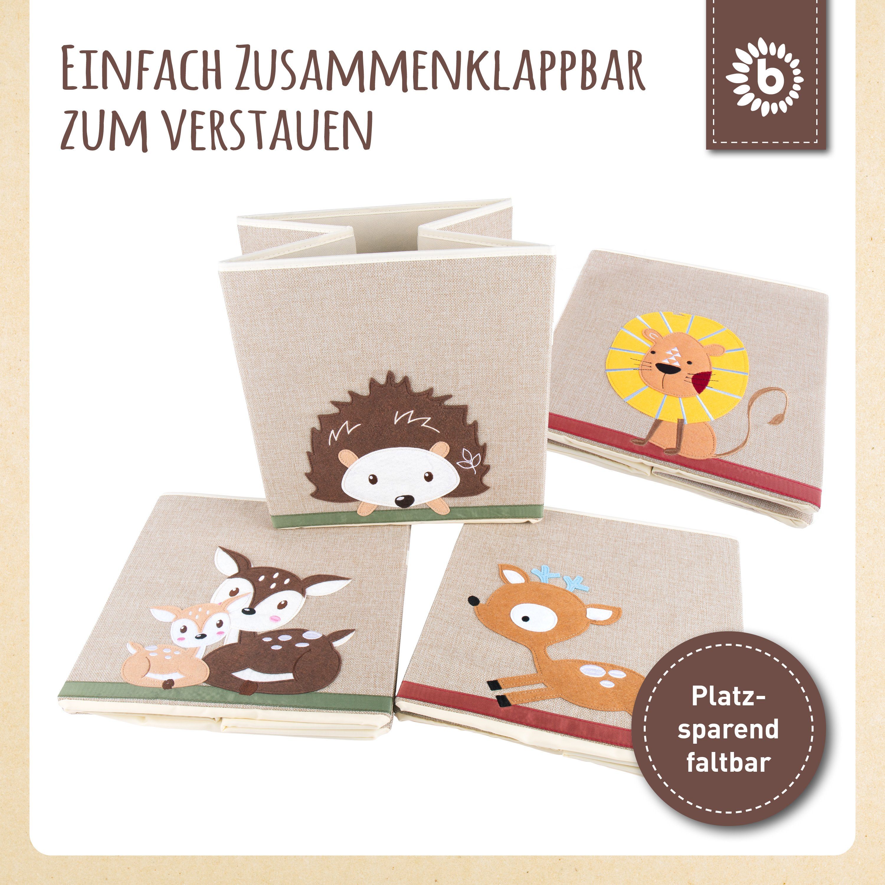 BIECO Spielzeugtruhe Bieco Kinder Aufbewahrungsbox Igel 36L, faltbar Kallax Spielzeugkiste – Bild 5 von 5