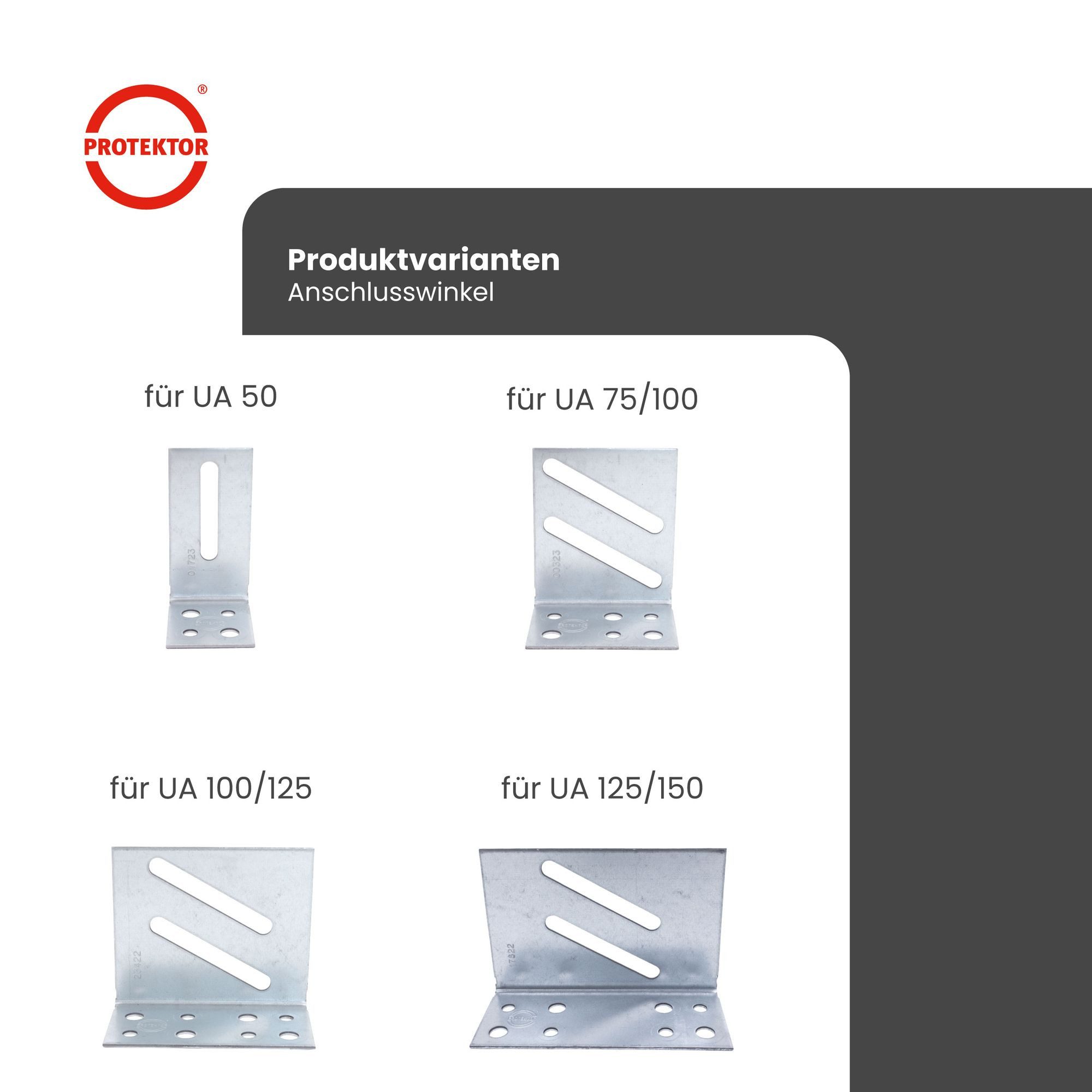 PROTEKTOR Profil UA Profil Anschlusswinkel (UA 75 / 100, 25 Stück, 25-St), Für Boden und Decke, Made in Germany