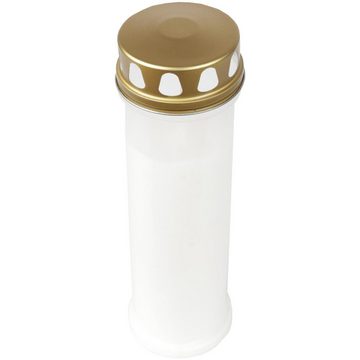 HS Candle Grabkerze (1-tlg), Grabkerze Grablicht Grableuchte mit goldenem Deckel