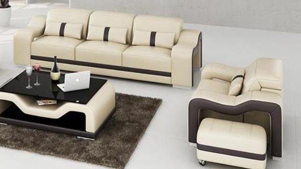 JVmoebel Europe Neu, Polstermöbel Designer Sofagarnitur in 3+1 Made Sitzer Couch schwarze Sofa