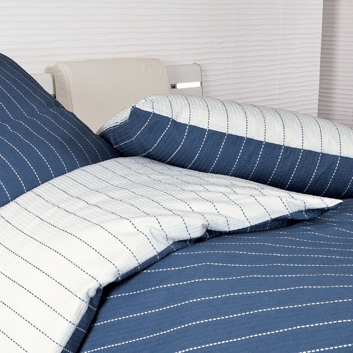 TRAUMSCHLAF Bettwäsche Argentina Denim, Seersucker, 1 teilig, bügelfreie Seersucker Qualität