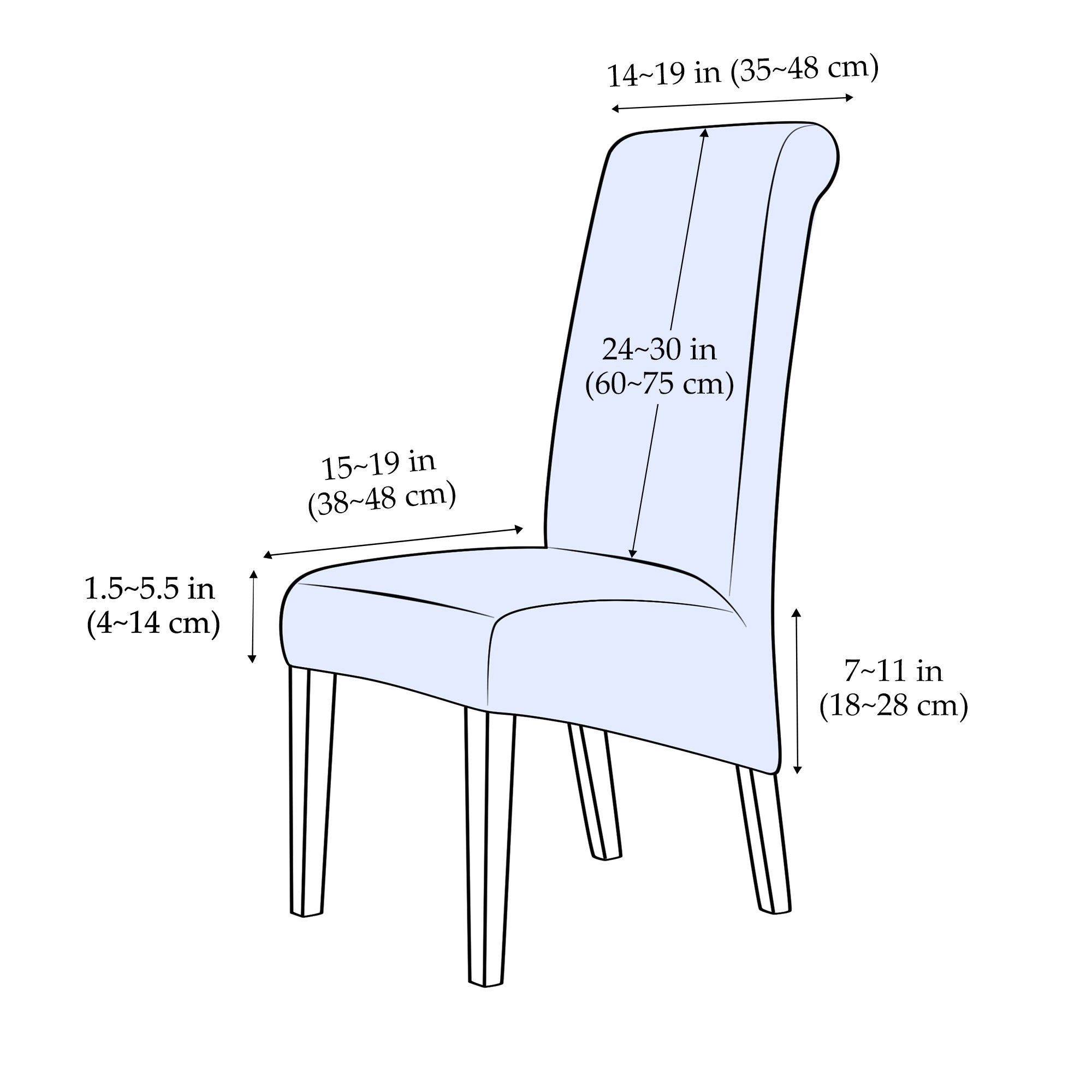Stuhlhusse Spannbezug, für Rückenlehne Schwarz XL mit Geeignet Elastisch dezentem Stuhlüberzug Stretch Sitzflächenhusse Stuhlbezug Muster, hohe MOOHO, Universal