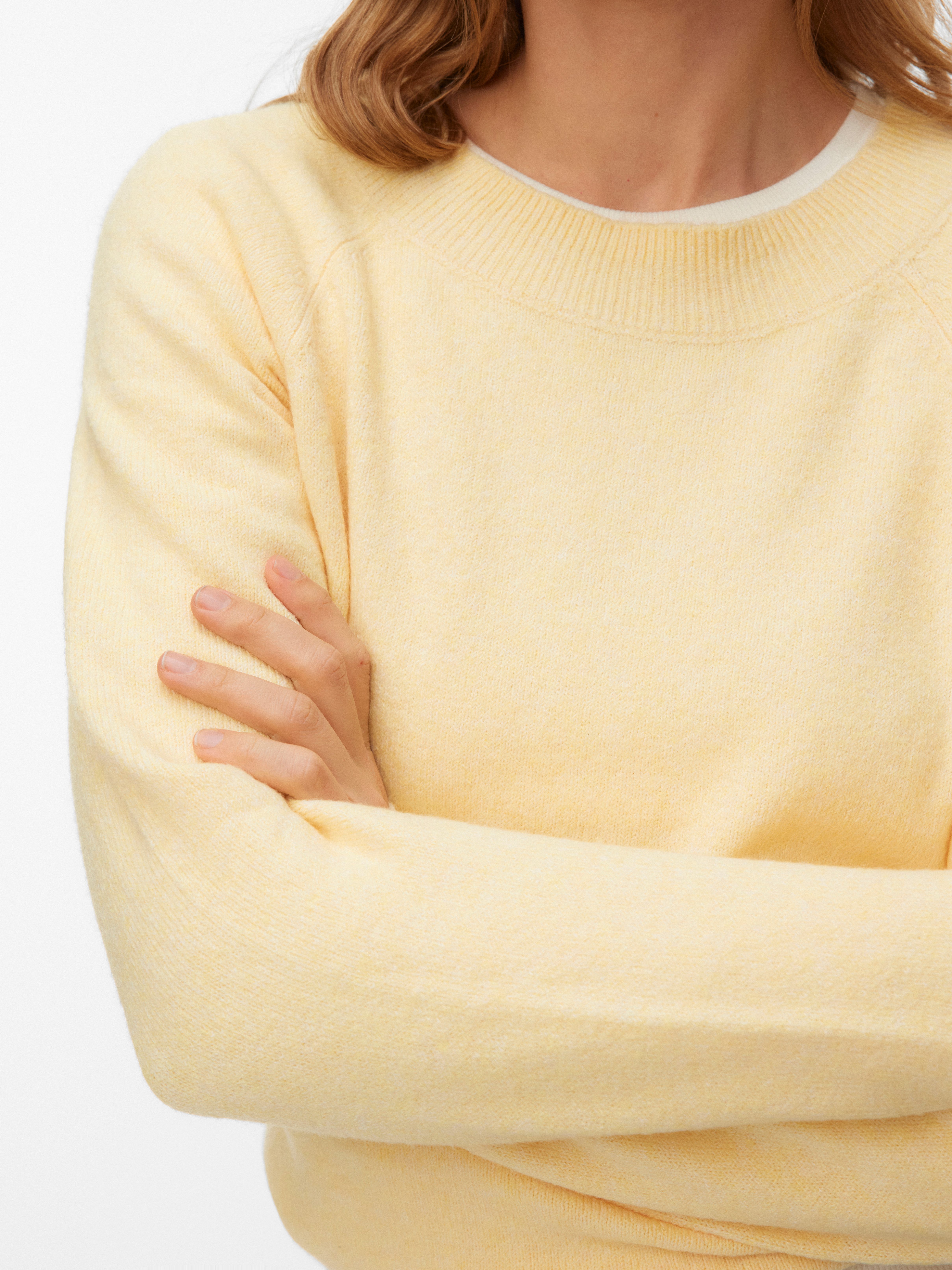 Vero Moda Rundhalspullover VMDOFFY LS O-NECK BLOUSE GA NOOS Materialmix, regular fit