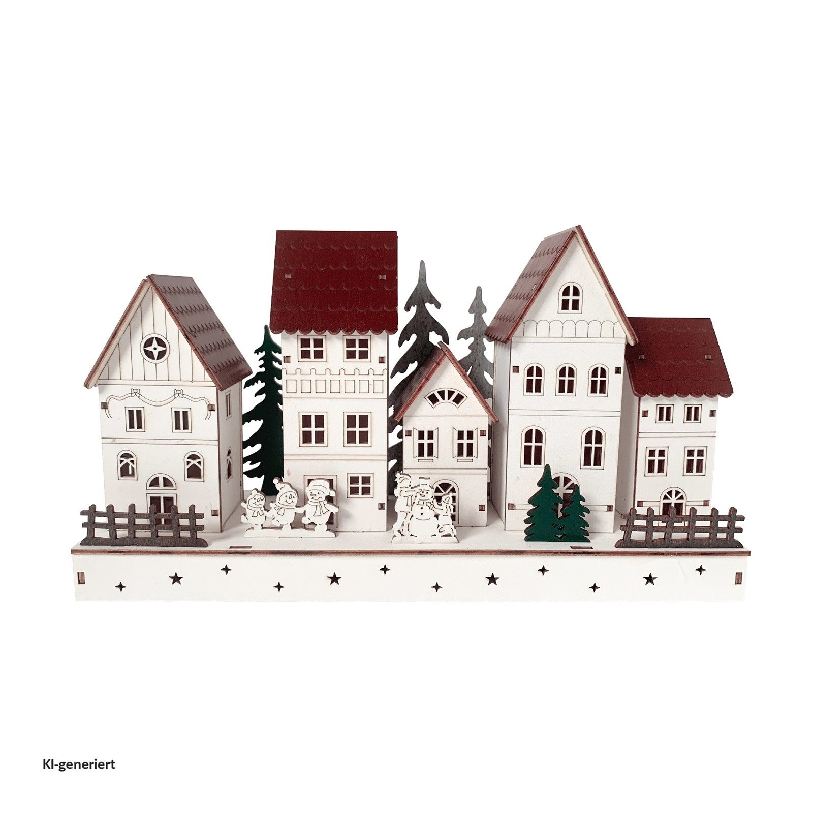 HTI-Living Weihnachtsfigur LED Holz Weihnachtsdorf mit Wintermotiv (Stück, 1 St., 1 Leuchtdeko, ohne Batterien), beleuchtete Winterstraße