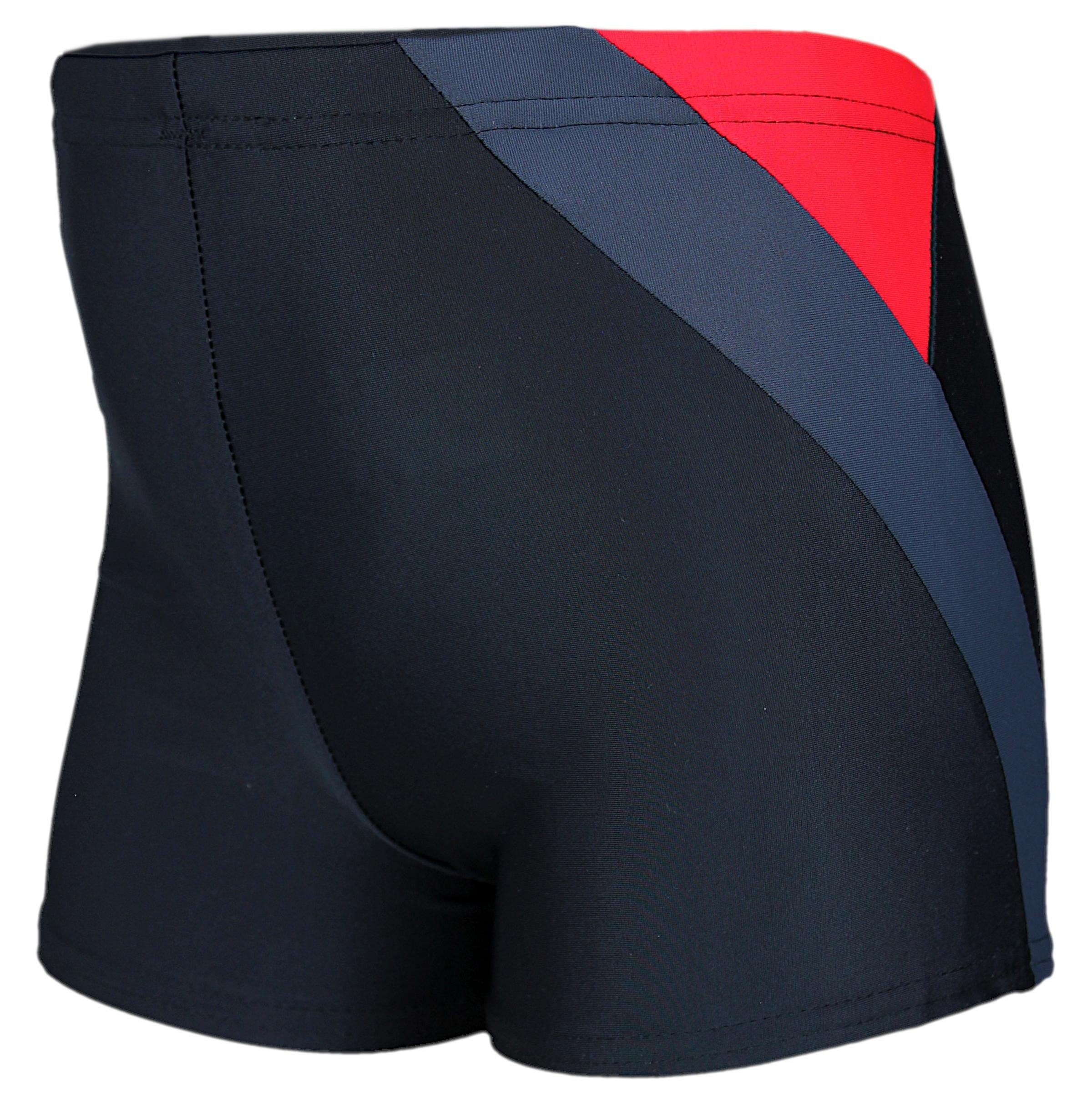 mit Motiven Schwarz/Graphit/Rot Aquarti 020 Gestreift Badehose Badehose Jungen Aquarti