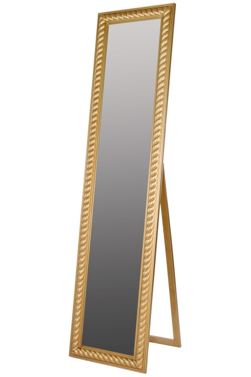 elbmöbel Standspiegel Standspiegel 180x45x7cm, Spiegel: Ganzkörperspiegel 180x45x7 cm Landhausstil gold | Standspiegel