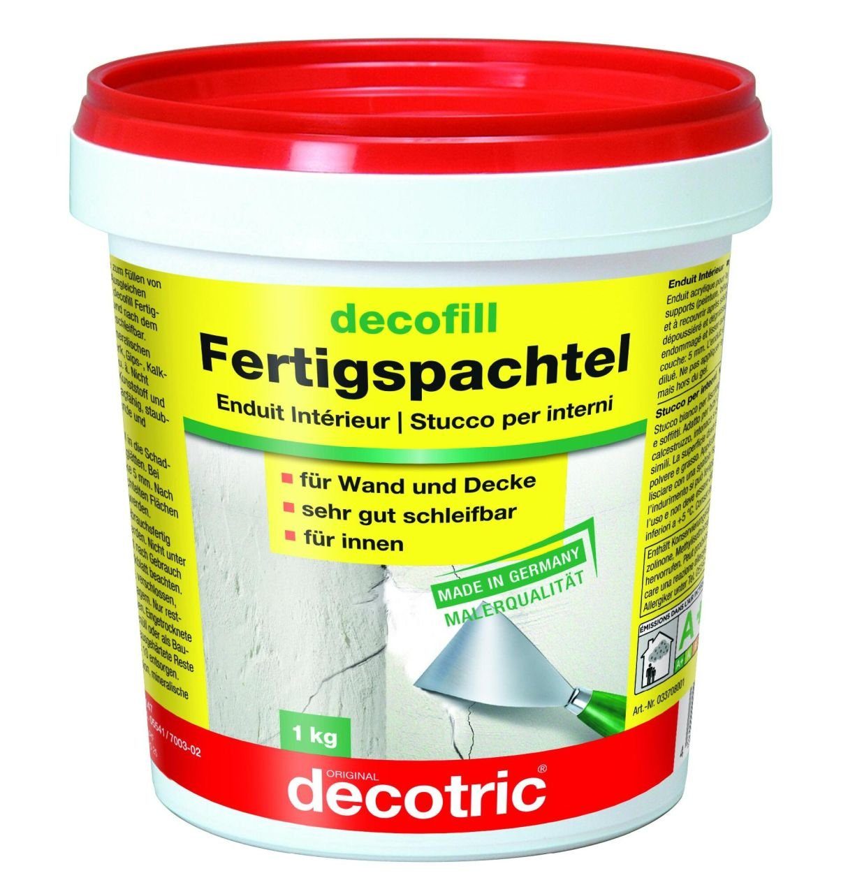 decotric® Spachtelmasse Decotric Decofill Fertigspachtel 1 kg