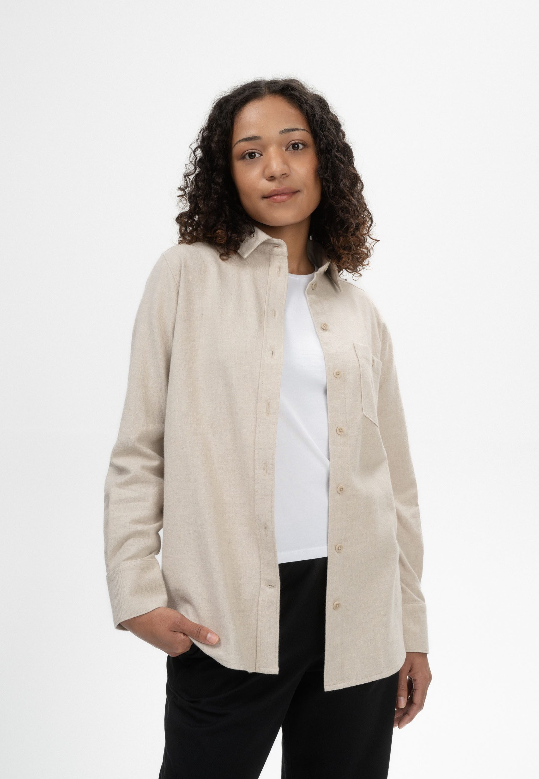 MELA Flanellhemd Flanell Shirt Style AKHELA Aufgesetzte Brusttasche günstig online kaufen