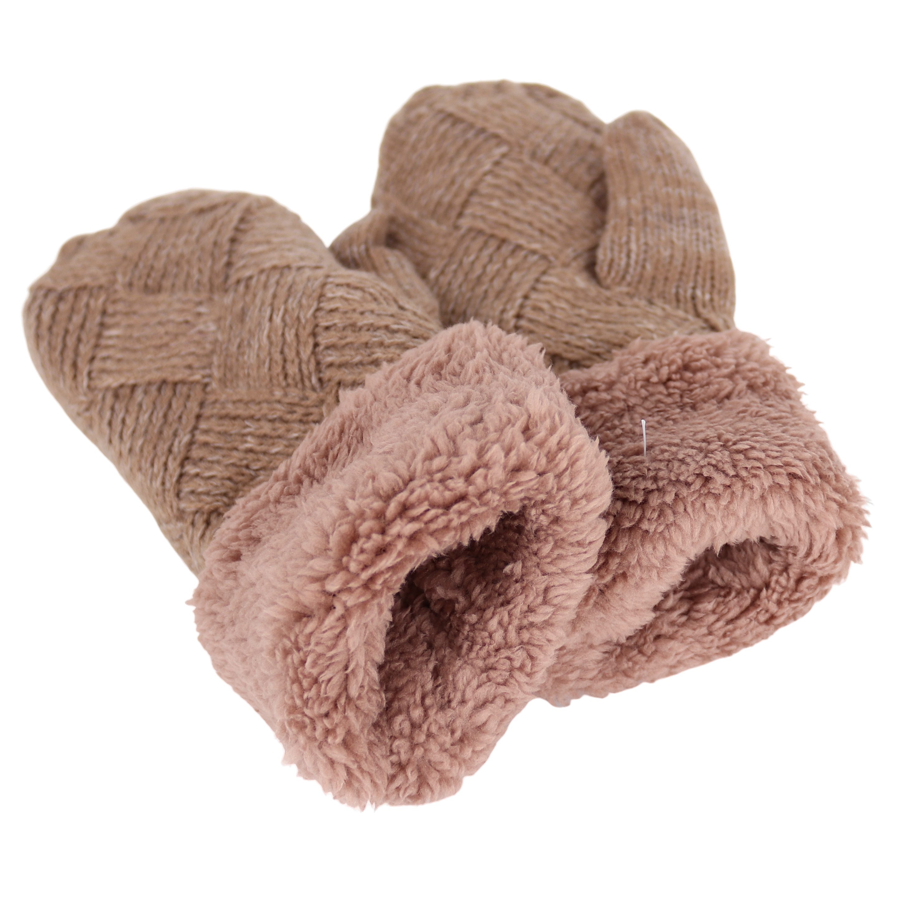 MIRROSI Strickhandschuhe Damen Handschuhe Fausthandschuhe warm durch gefüttert sehr weich und warm ideal für Herbst oder Winter