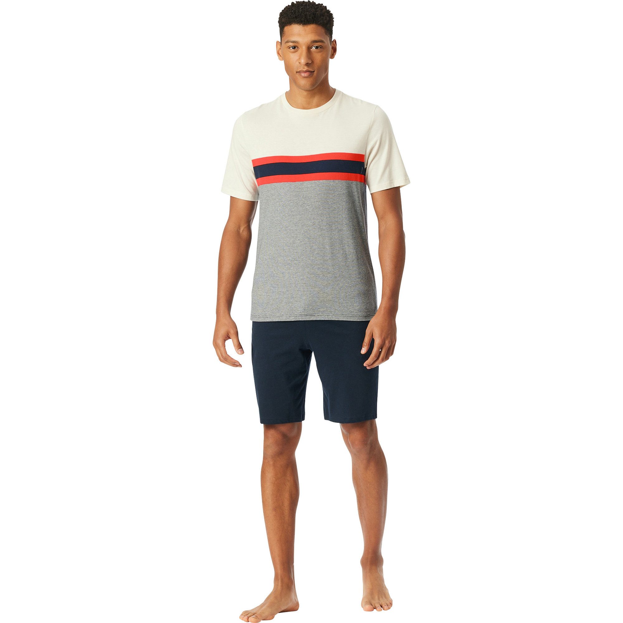 Schiesser Pyjama Herren-Shorty Single-Jersey Streifen günstig online kaufen