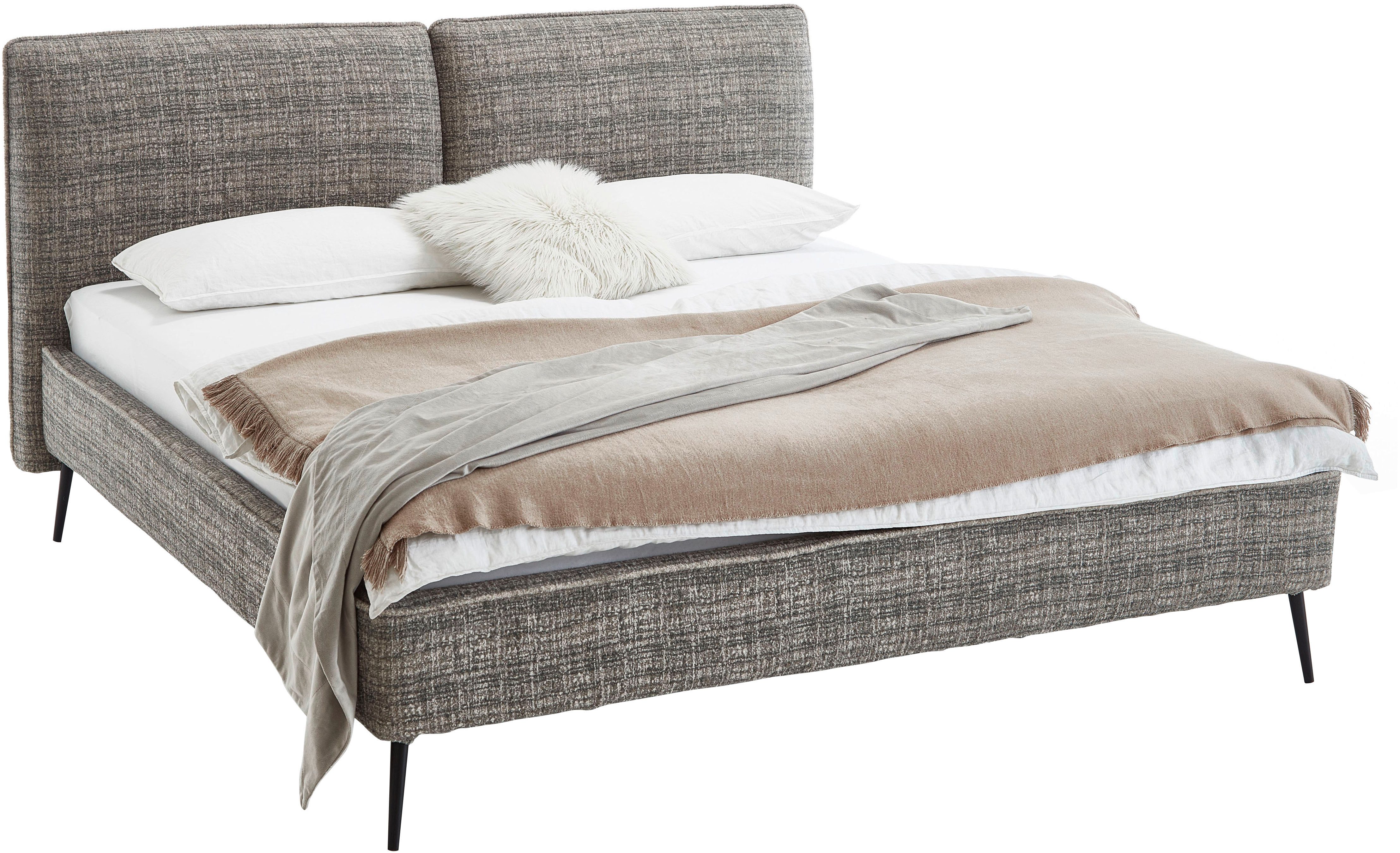 meise.möbel Polsterbett Infinity erhältlich in verschiedenen Farben und Breiten, mit schwarzen Metallfüßen