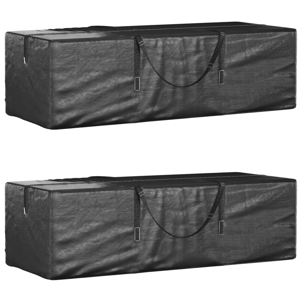 vidaXL Gartenmöbel-Schutzhülle Weihnachtsbaumtaschen 2 Stk Schwarz Polyethylen