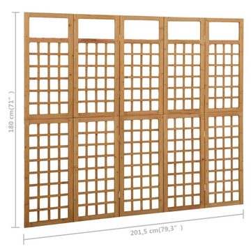 furnicato Raumteiler Spalier/Paravent 5-teilig Massivholz Tanne 201,5x180 cm