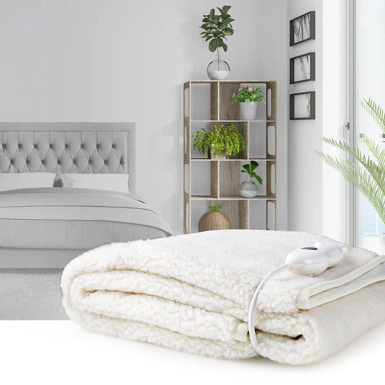 Nedis Wärmeunterbett Wärmeunterbett Elektrisch 150x80cm Heizdecke 3 Stufen Waschbar 60W, 1-tlg., mit 3 Wärmestufen & Schutzsystem