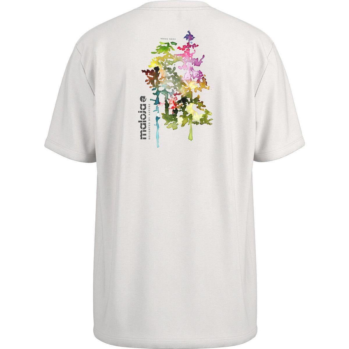 Maloja Kurzarmshirt MotonM. Bio-Baumwoll-T-Shirt im Boxy Fit mit Aquarell-Artwork Rückenprint