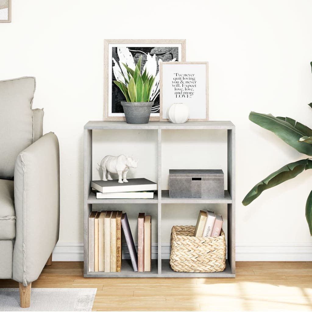 vidaXL Bücherregal Raumteiler-Bücherregal Betongrau 69,5x29x69,5 cm günstig online kaufen