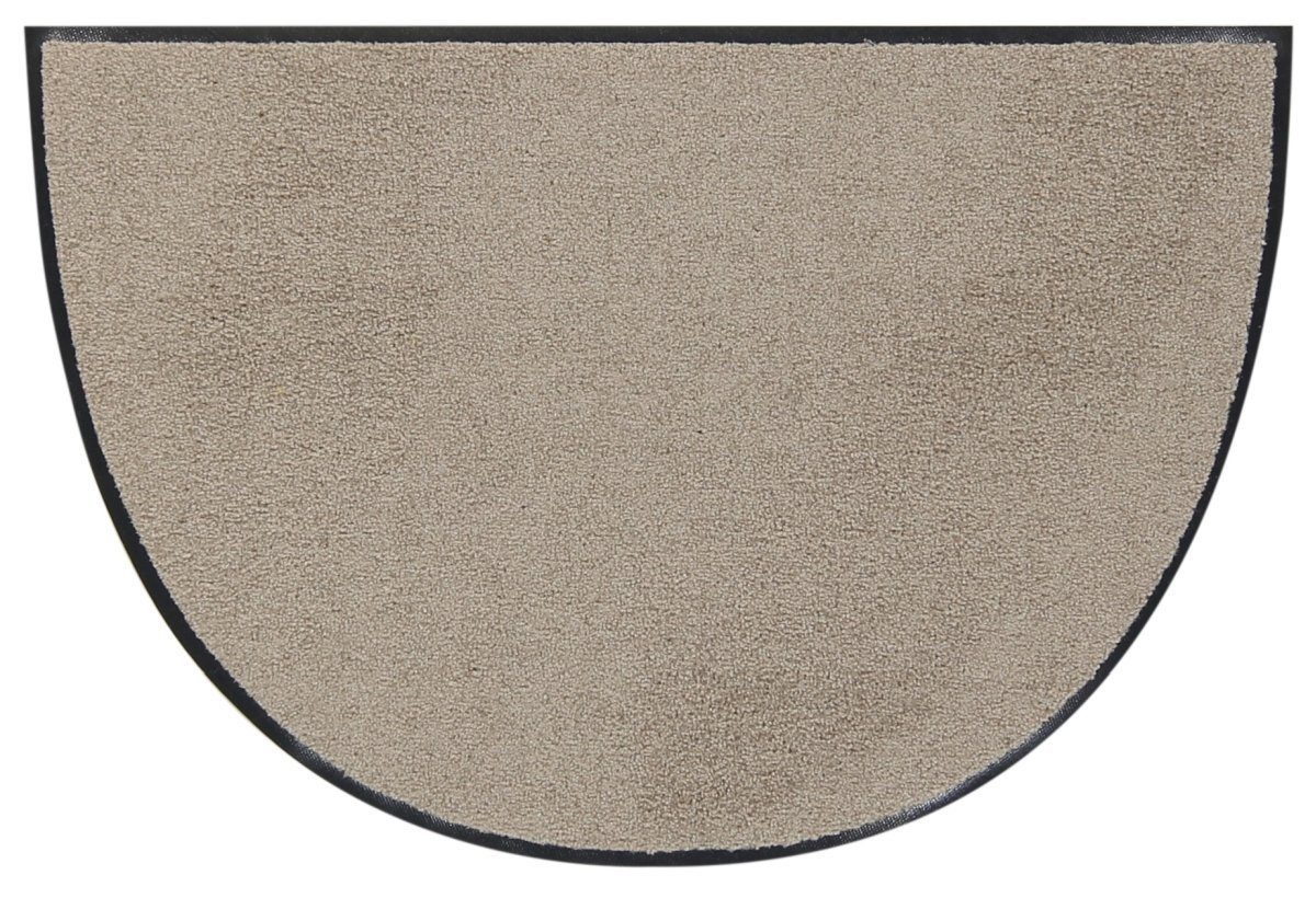 Fußmatte Salonloewe Monochrome UNI SAND Fußmatte Wohnmatte in verschiedenen Größen, Salonloewe, Halbrund, Höhe: 7 mm, In- und Outdoor, waschbar bei 40° Grad in der Waschmaschine und trocknergeeignet