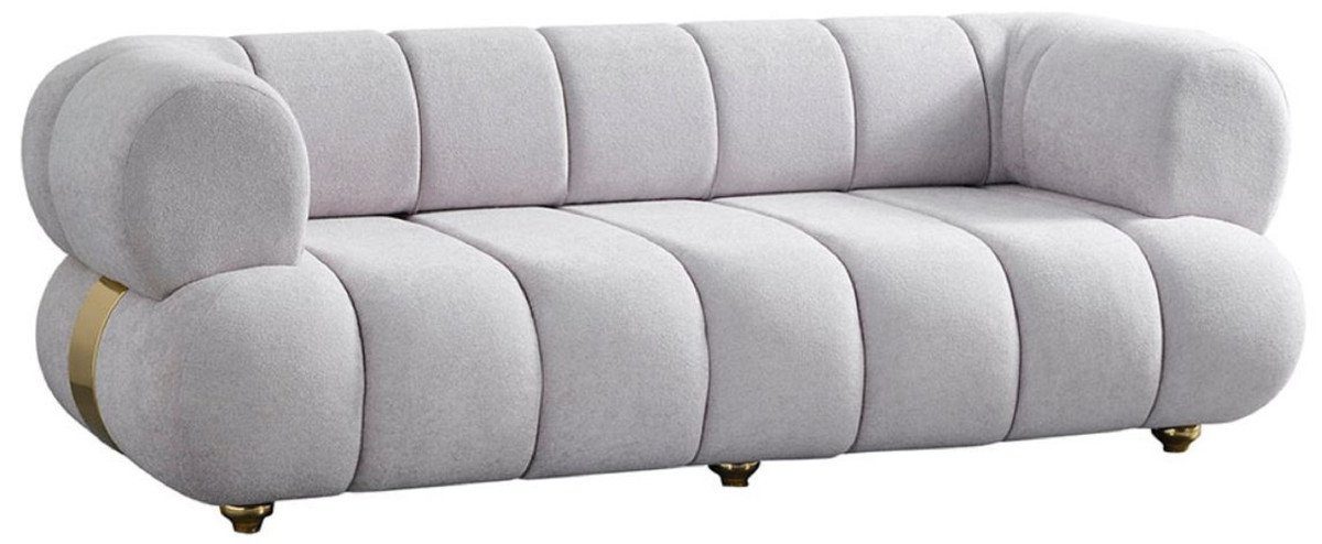3-Sitzer Wohnzimmer - Möbel Kollektion Moderne / - 3er Grau Gold Padrino Wohnzimmer Sofa Sofa Casa Modernes Luxus Luxus -