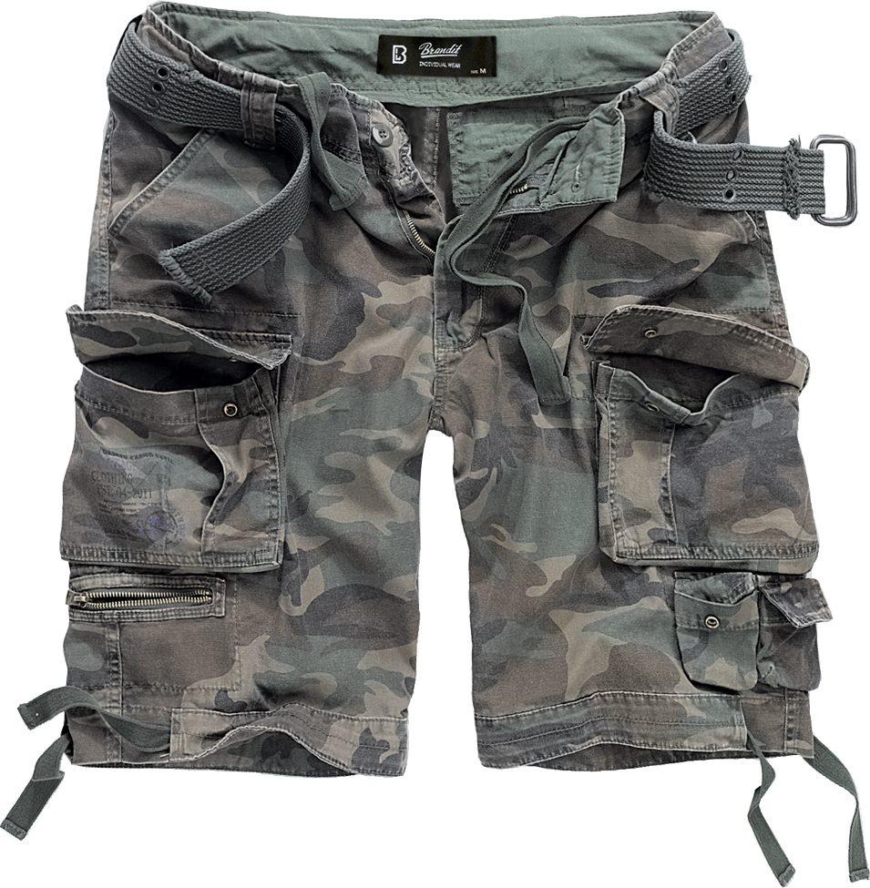 Brandit Cargohose Herren Bermuda Cargo Shorts knielang Kurze Hose Short Gürtel Knielang