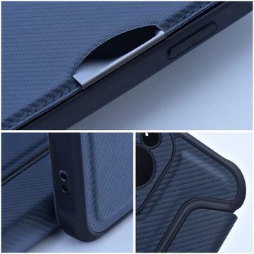 cofi1453 Smartphone-Hülle Handy Tasche "Razor" Buchtasche Hülle Magnet Carbon-Cover
