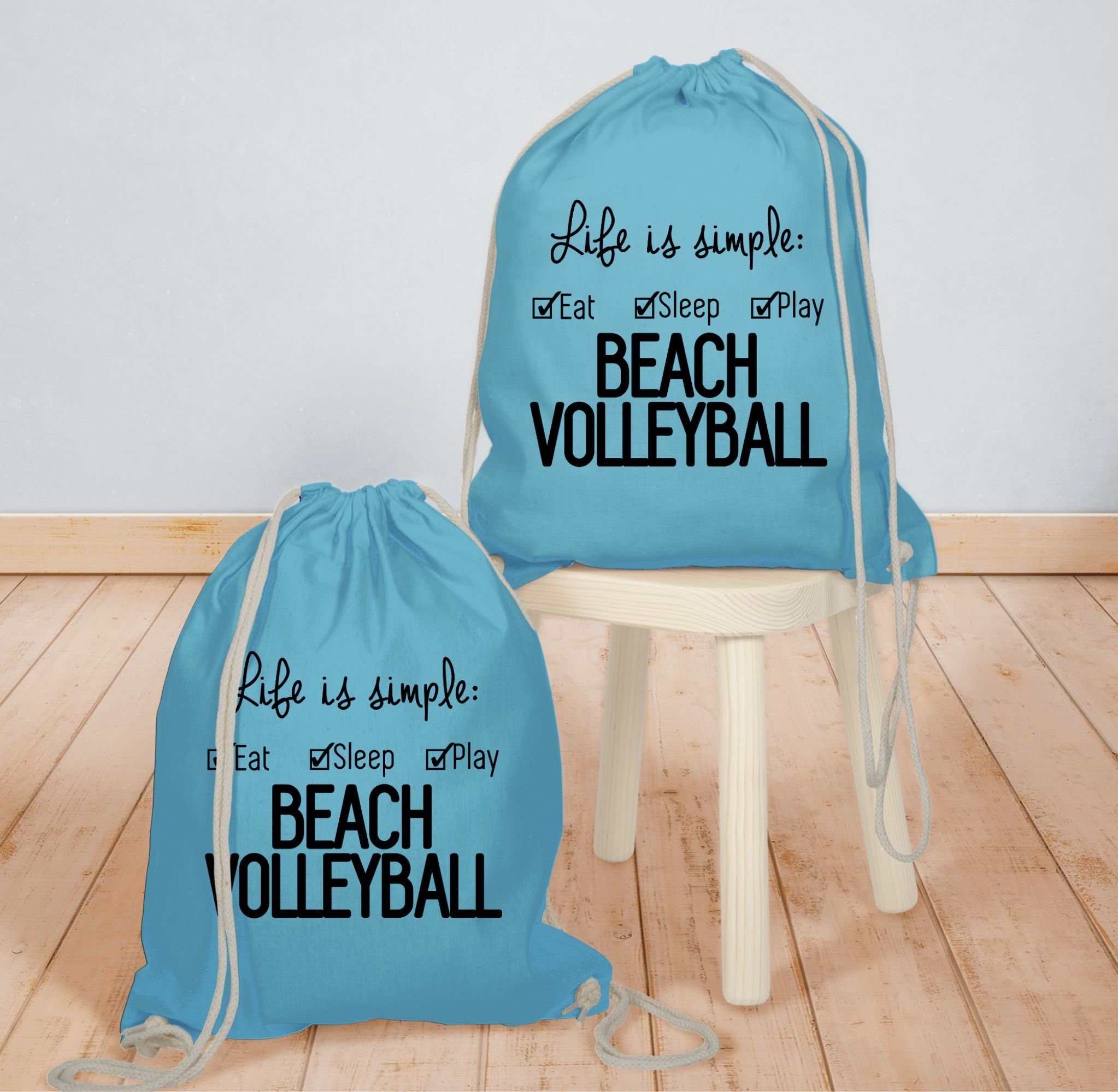 Shirtracer Turnbeutel Life is simple Beachvolleyball, Volleyball Geschenke