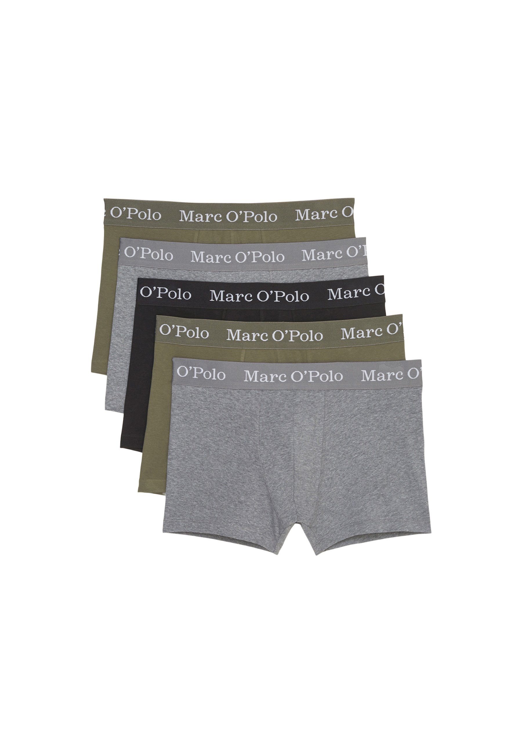 Melange Unterhosen Fünferpack (5-St) Marc Black/Beetle/Grey Basic Boxershorts O'Polo Boxershorts