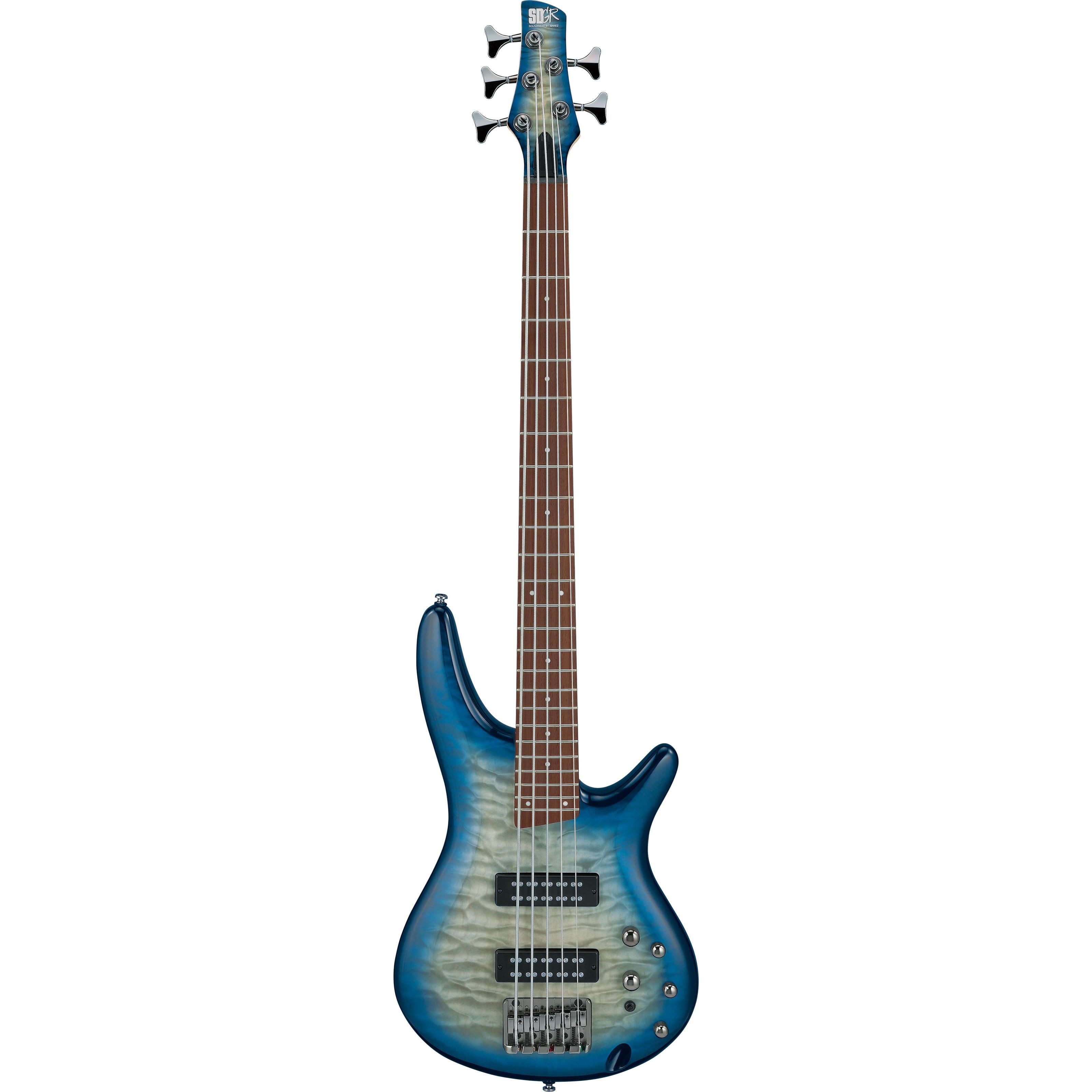 Ibanez E-Bass, E-Bässe, 5-Saiter E-Bässe, Standard SR405EQM-SCB Stained Cosmic Blue Starburst - E-Bass
