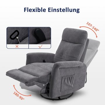 MCombo Relaxsessel M MCombo Massagesessel mit Wärmefunktion manuell 7013, Wippfunktion & Drehfunktion, 270° Drehbar