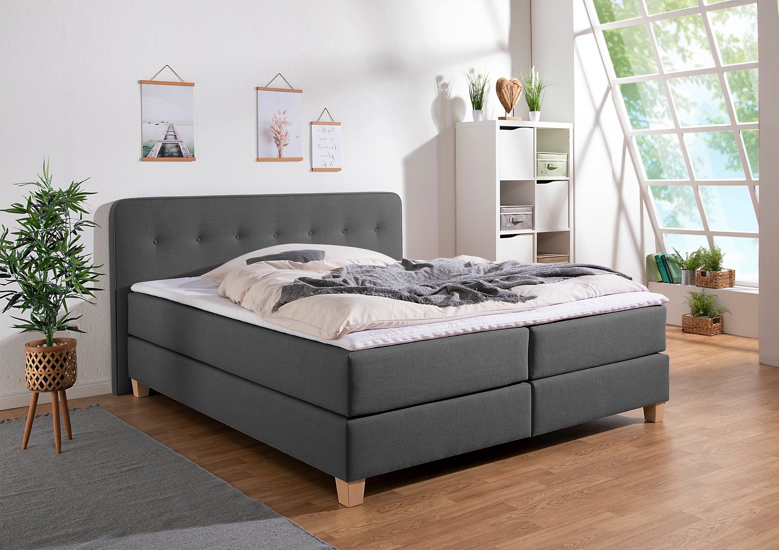 Boxspringbett niedriges Kopfteil im Test 4