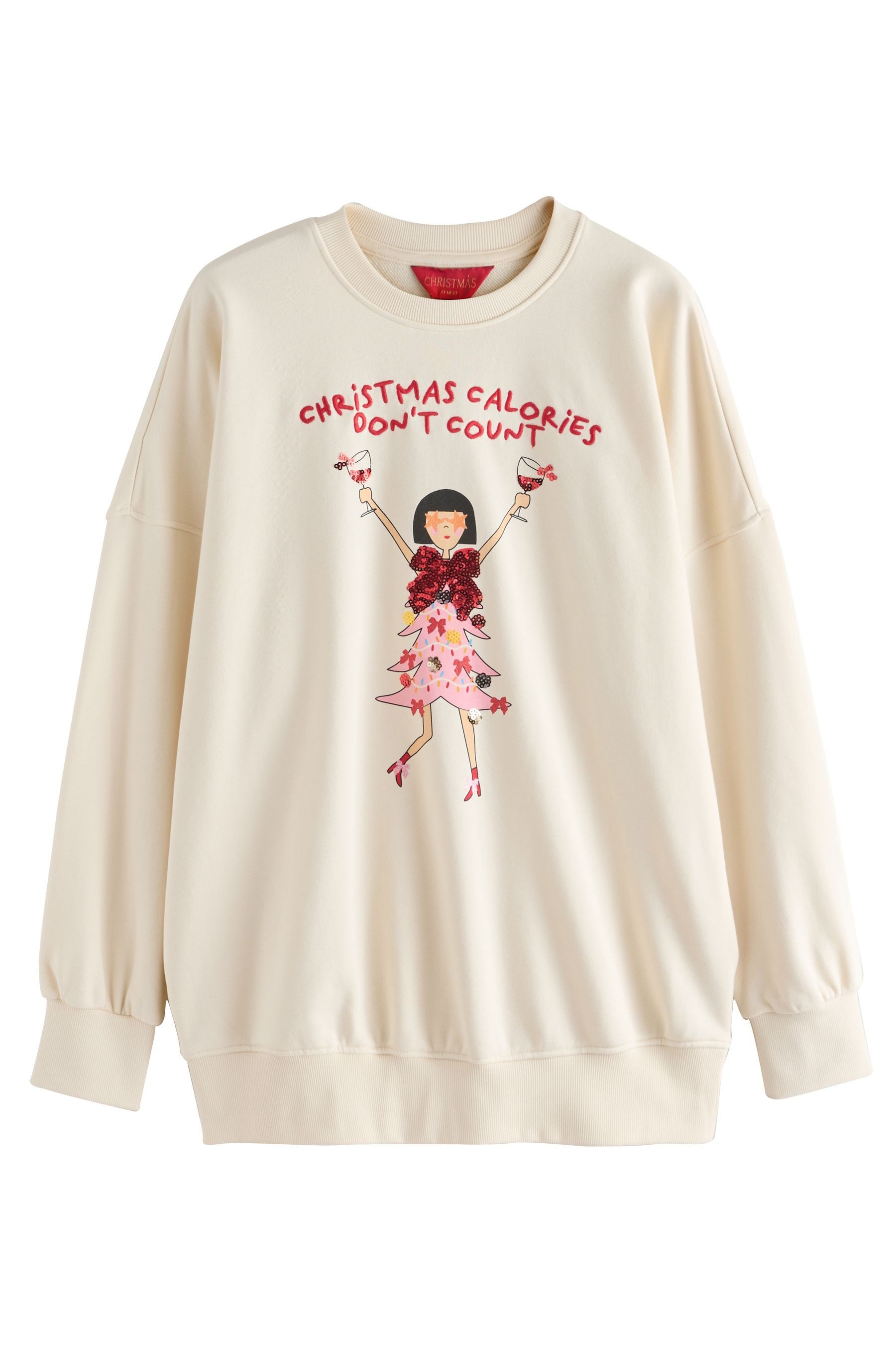 Next Sweater Sweatshirt mit Glitzer, Calories Dont Count (1-tlg) günstig online kaufen