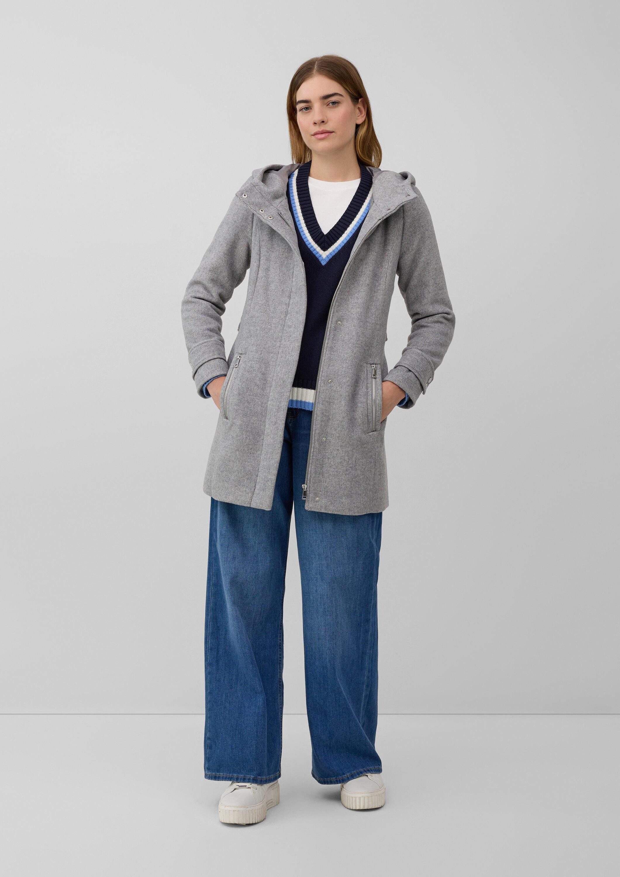 s.Oliver Funktionsmantel Outdoor-Mantel Wollmix-Mantel im Slim Fit mit Gürtel