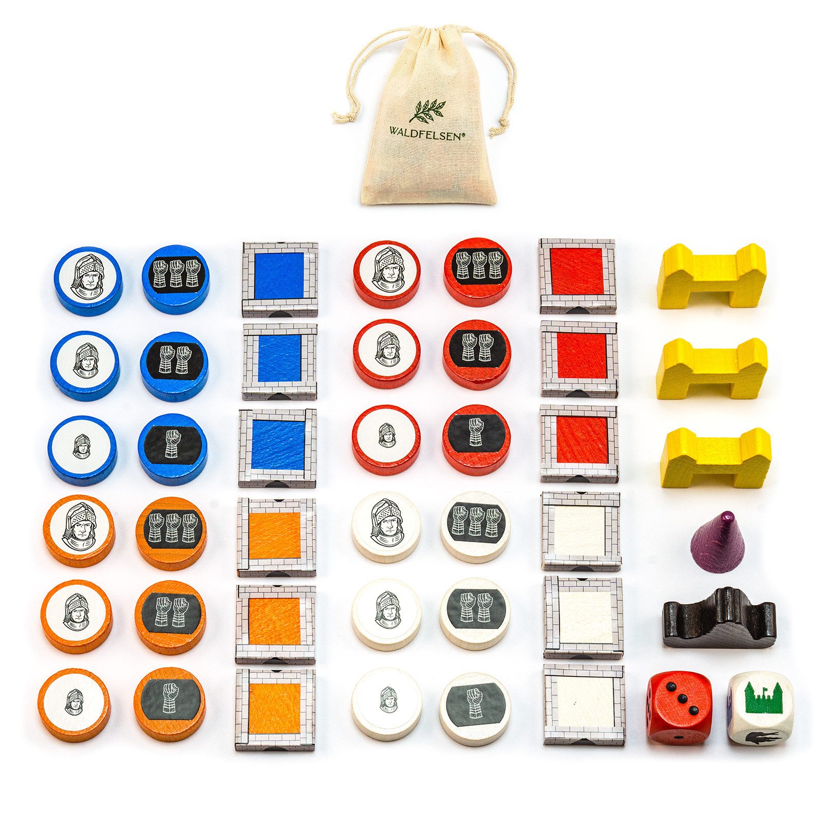 Waldfelsen Spiel – Grundspiel Holzversion 4 Spieler passend für Die Siedler von Catan, Spielmaterial, Verschiedene Sets