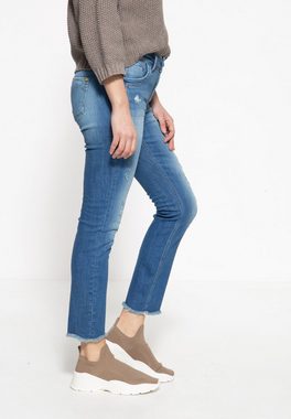 ATT Jeans Slim-fit-Jeans Leoni mit Fransensaum