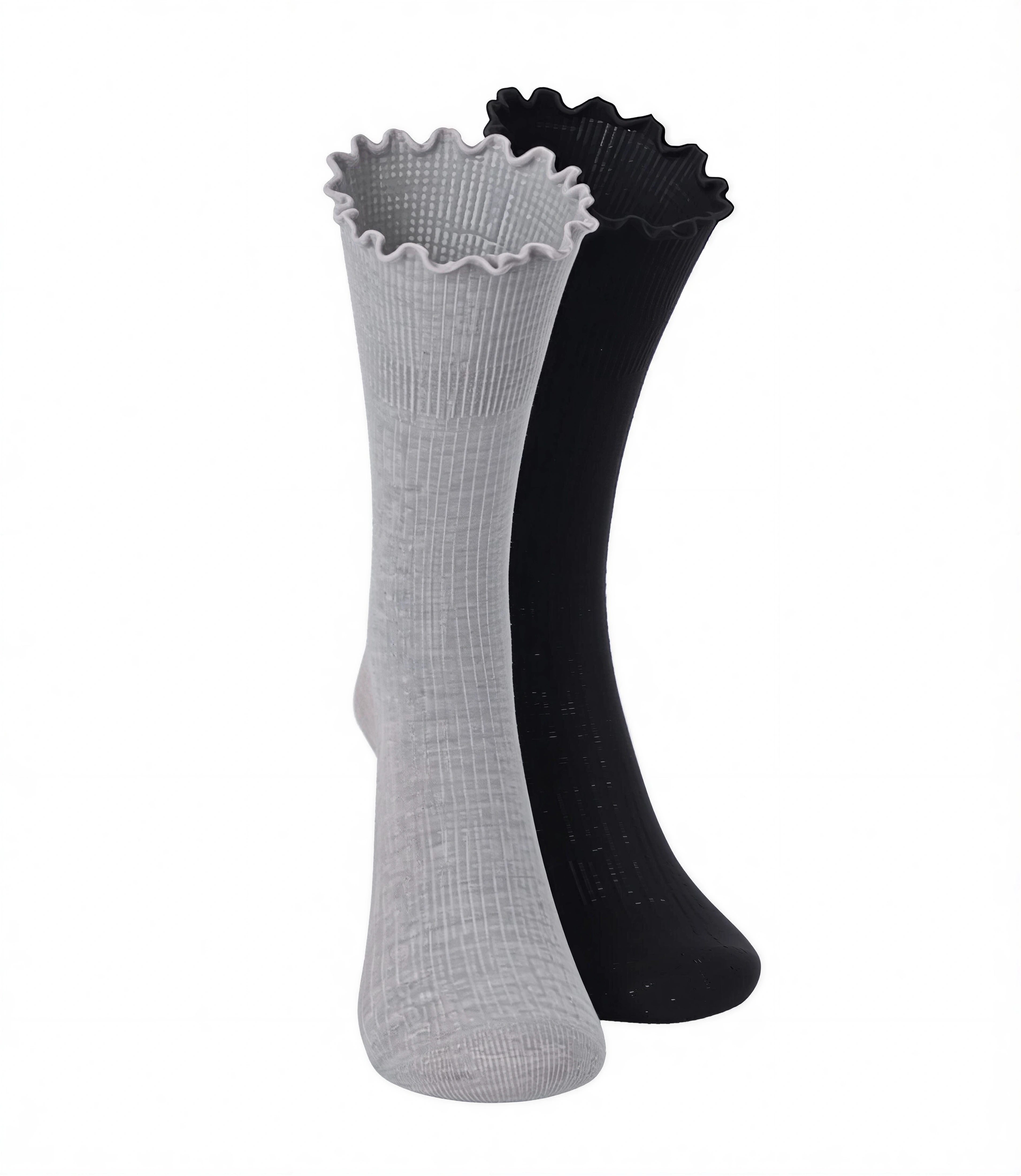 Tamaris Basicsocken Damen mit Rüschen-Abschlussbund (Set, 2-Paar, 2-er Pack) aus hautfreundlicher Baumwolle