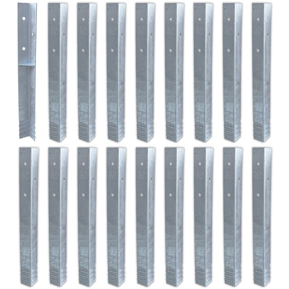 Wickey Анкера SolidLock 18 Stk. Winkelanker für Garantie auf Wickey Spielgeräte, für Wickey Türme & Schaukeln, - Montage durch Anschrauben & Einbetonieren -, (Wickey - Zubehör, 18-St., Grundlage für 10 Jahre Garantie von Wickey), Original-Anker für Wickey Spielgeräte aus verzinktem Stahl