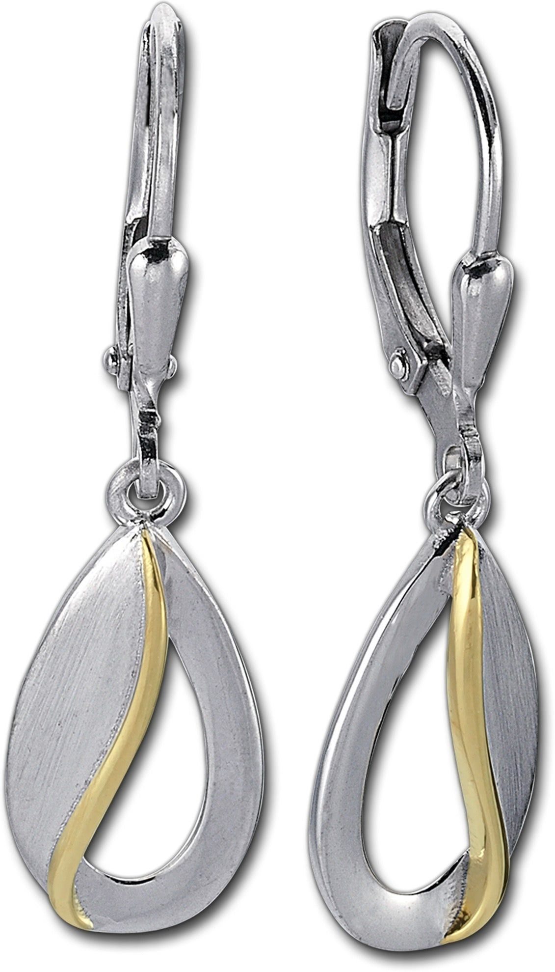 Balia Paar Ohrhänger Balia Damen Ohrringe matt - poliert (Ohrhänger), Damen Ohrhänger Träne aus 925 Sterling Silber, Länge ca. 3,3cm