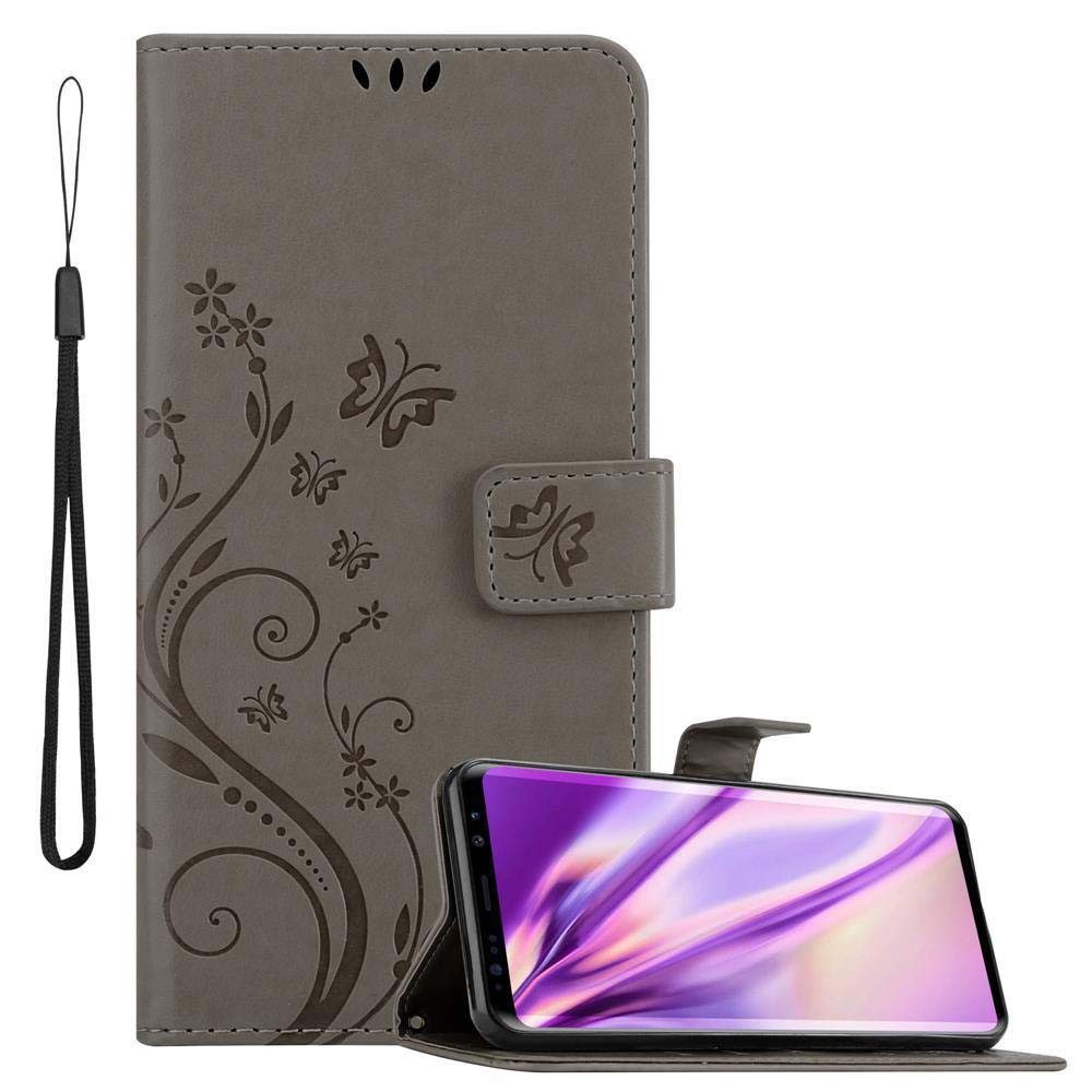 Cadorabo Handyhülle für Samsung Galaxy S9 Hülle Samsung Galaxy S9, Hülle Schutzhülle Blumen Flower mit Standfunktion Kartenfach Magnet