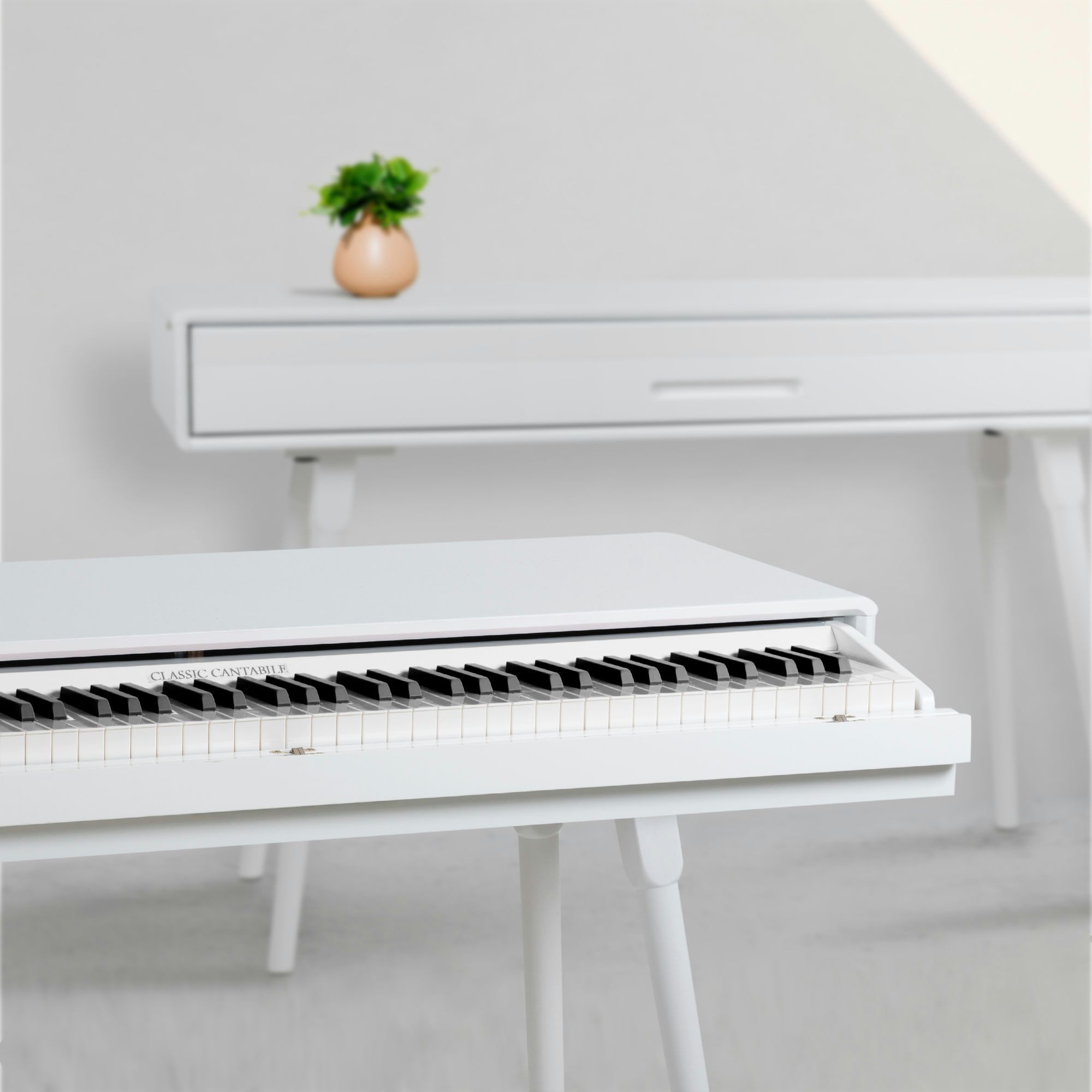 Classic Cantabile Digitalpiano DP-730 WL Weiß matt, Tisch mit eingebautem Digitalpiano 88 Tasten mit Hammermechanik