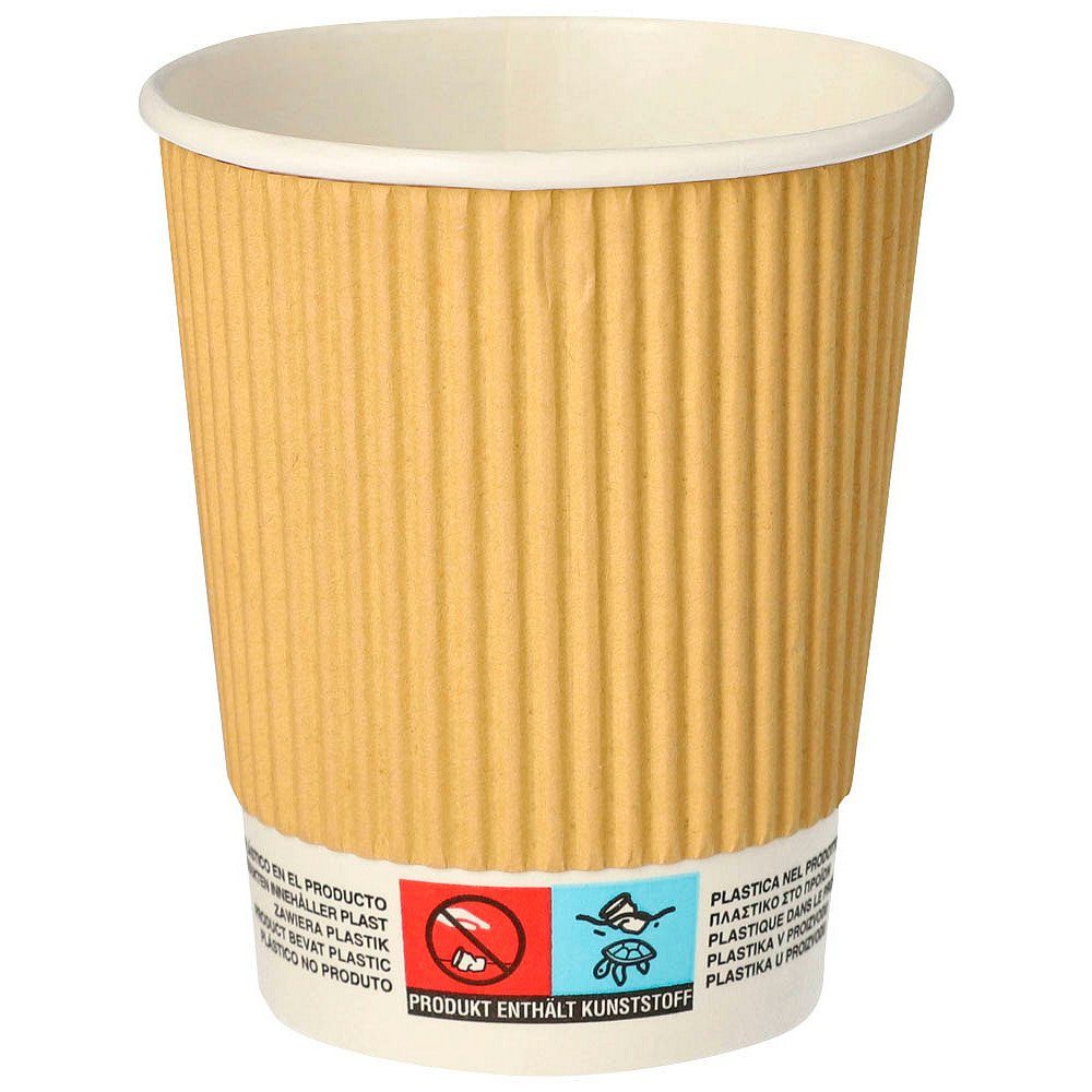 PAPSTAR Einwegbecher 25 Einweg-Kaffeebecher Pappe "pure" doppelwandig 0,2l, Pappe mit PLA-Beschichtung