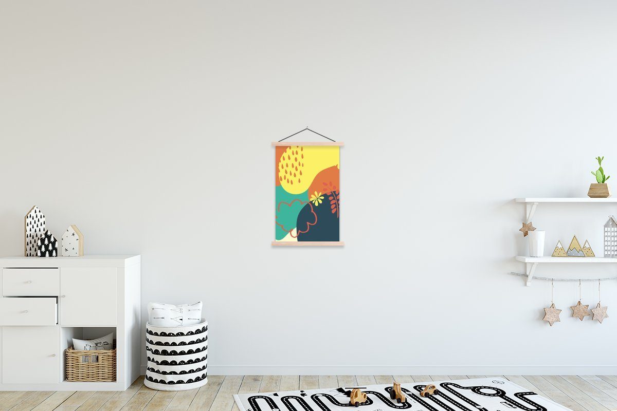 MuchoWow Poster Sommer - Laub - Flecken, (1 St), Posterleiste, Textilposter für Wohnzimmer, Bilderleiste, Magnetisch