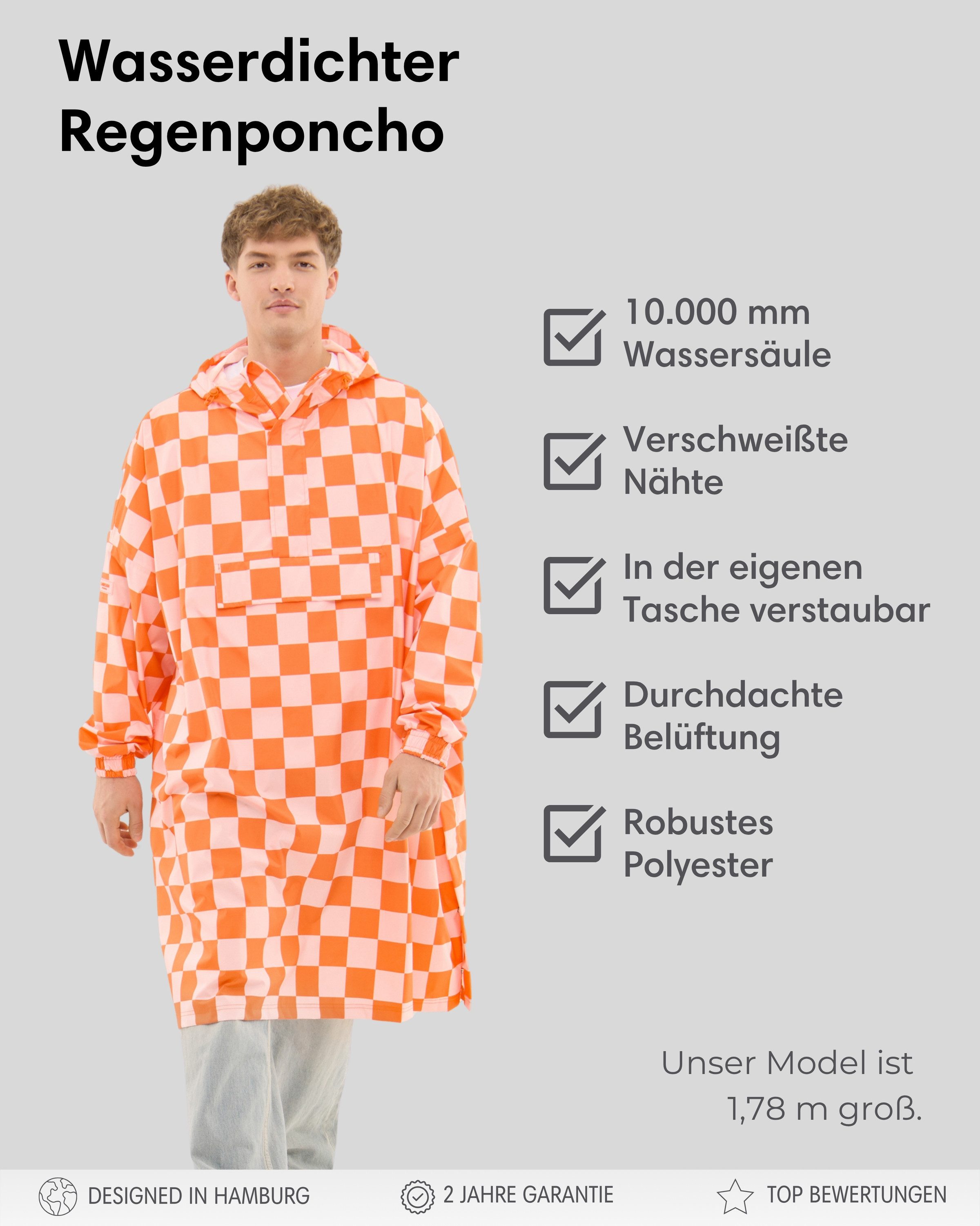 LARKSON Regenponcho Lykke Regenponcho, Wassersäule 10.000 mm (1-St) Wasserdichtes Regencape mit verschweißten Nähten – Bild 2 von 5