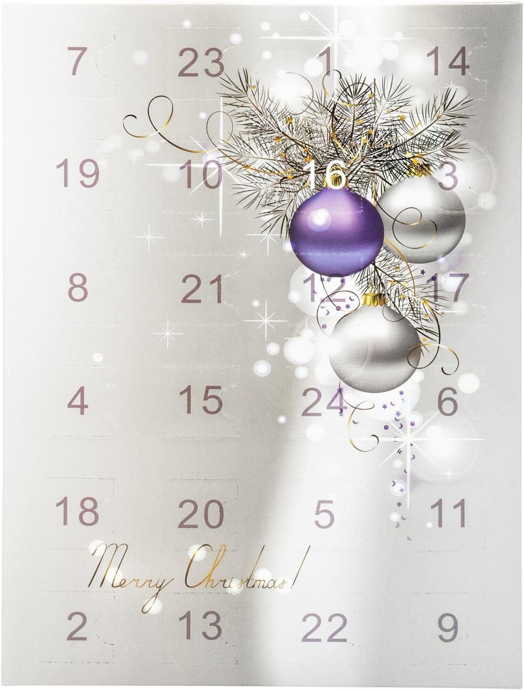 Armband individuelle Christmas' + VALIOSA Schmuck-Adventskalender, Perlen-Anhänger 22 Merry Halskette,