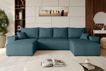 99rooms Wohnlandschaft Penelope, U-Form, Couch, mit Bettfunktion und Bettkasten, Kissen inklusiv, Modern