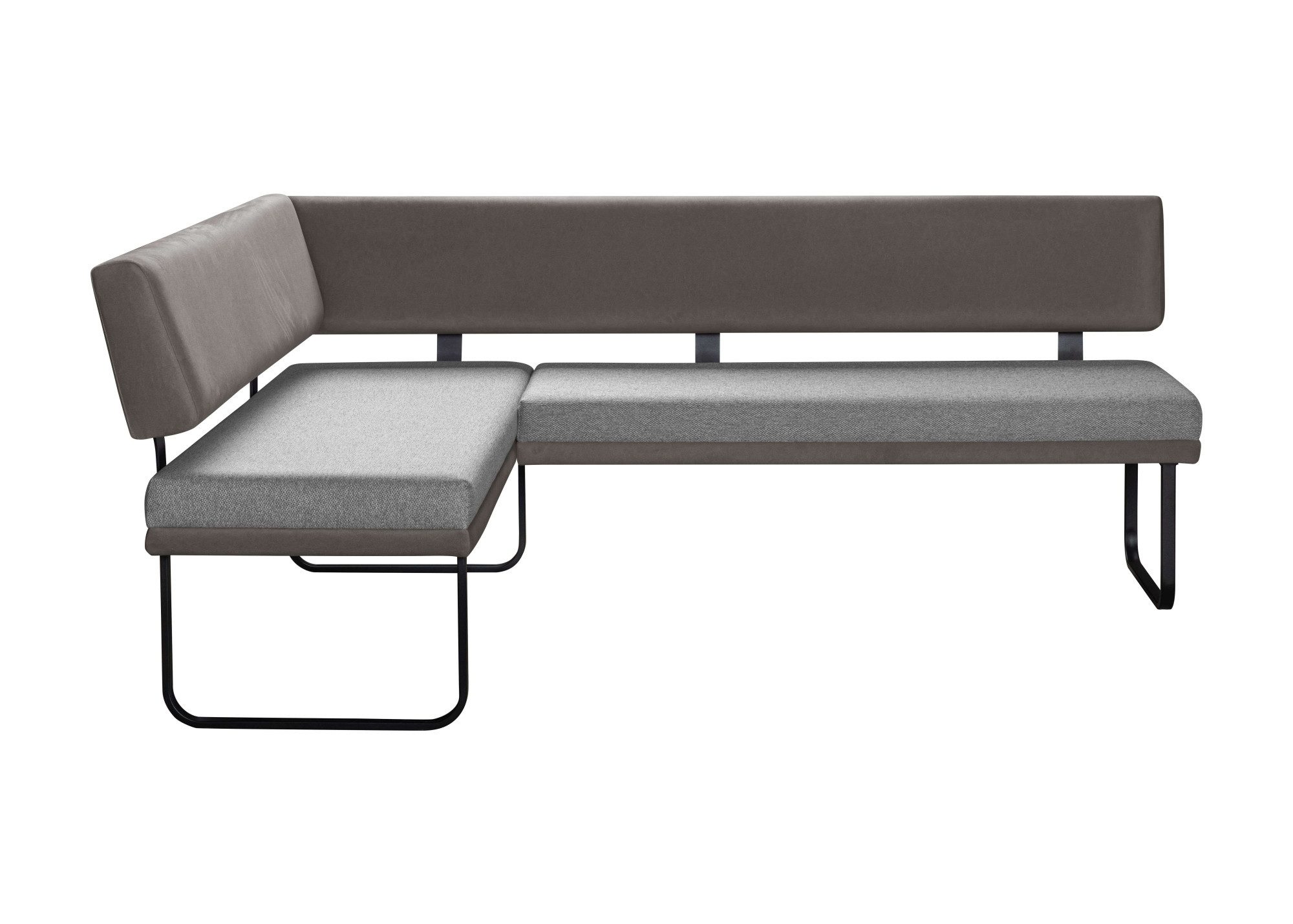 OTTO home Eckbank Gabi Esszimmerbank, Bank, Küchenbank, Polsterbank, Gestell aus matt-schwarzem Flachmetall, stabil, 2-Stoff-Design
