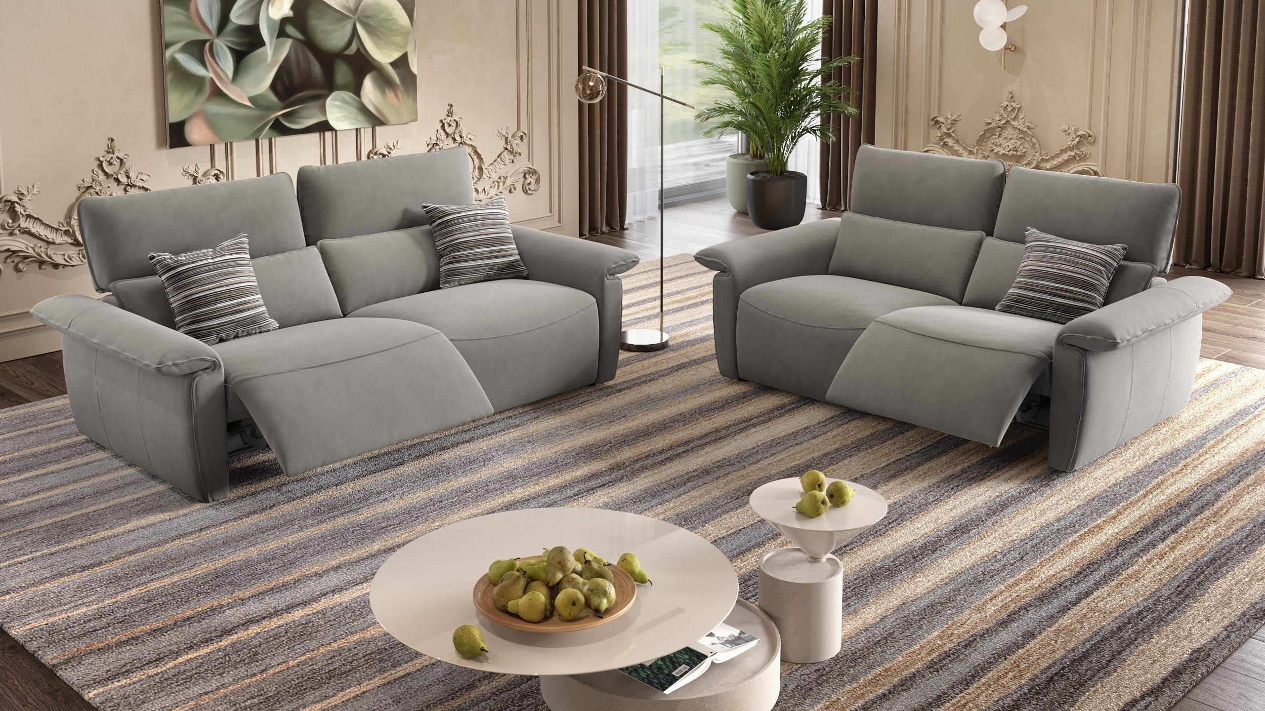 Sofanella 2-Sitzer Stoff MERIDA, Relaxsofa, Designsofa, Designer Couch, Italienisches Sofa, 2er Sofa